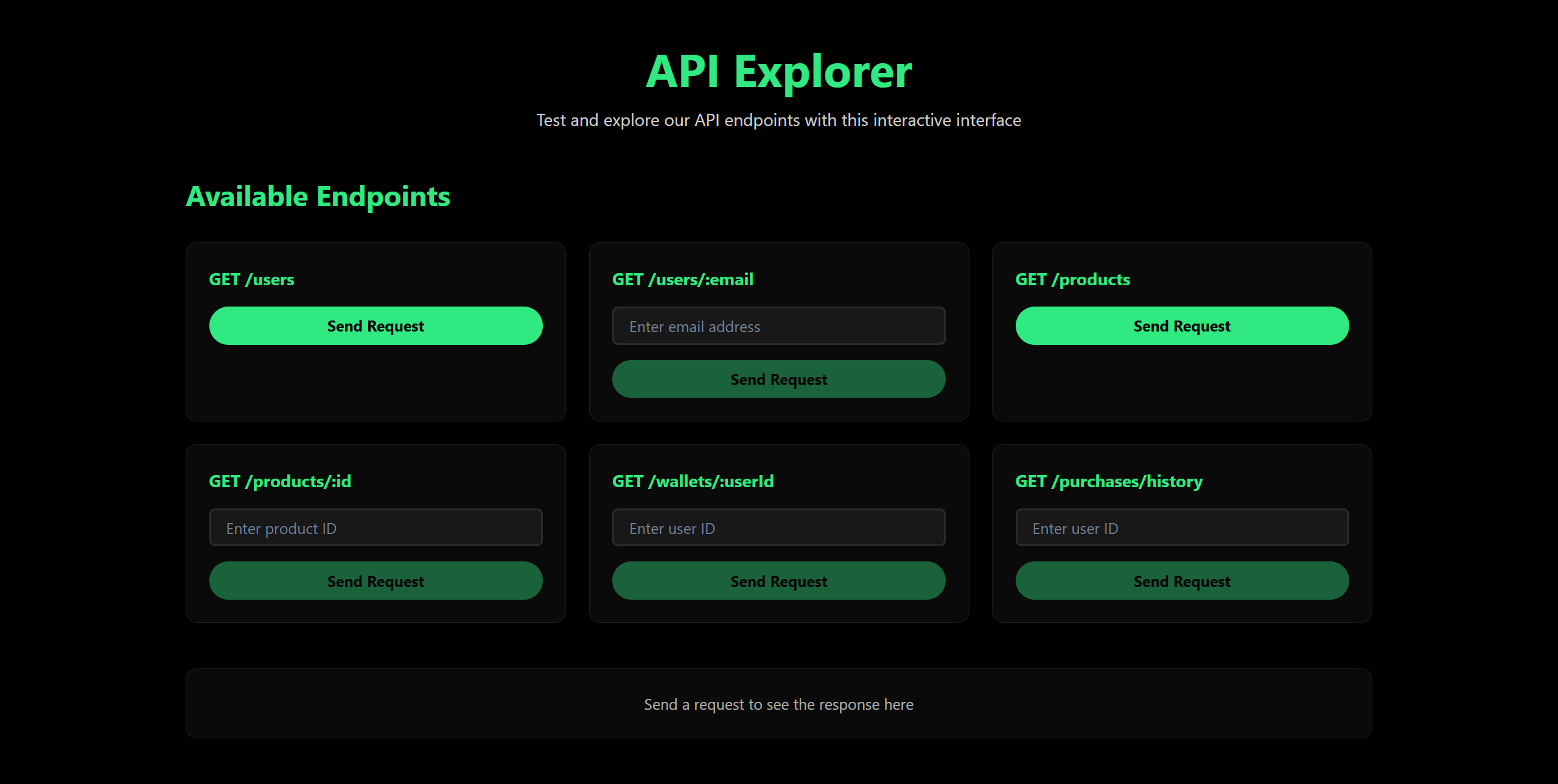 Sozo API explorer page